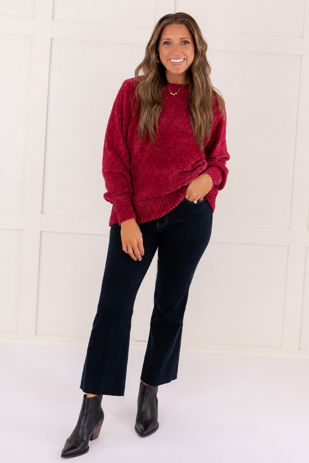 Zen Chenille Rib Sweater (Cabernet)