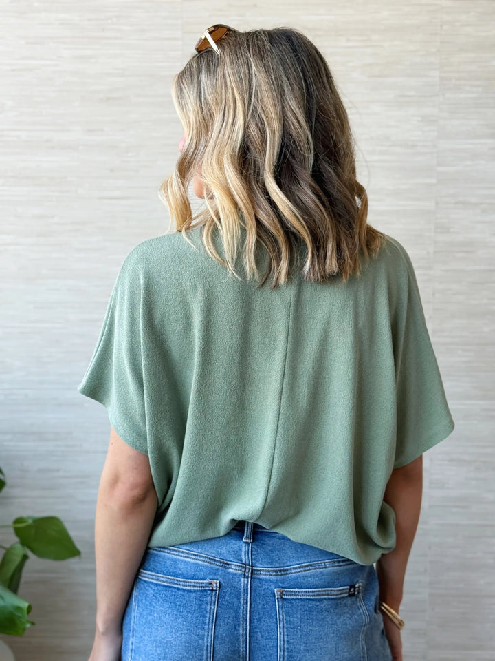 Jolie Slouchy Dolman Tee (Sage)