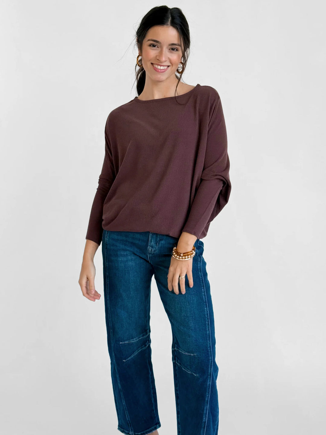 Jolie All Day Slouch Top (Raisin)