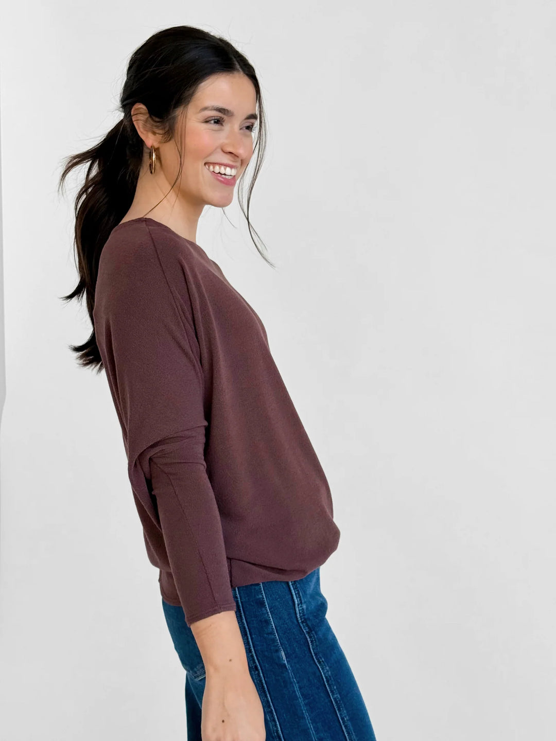 Jolie All Day Slouch Top (Raisin)