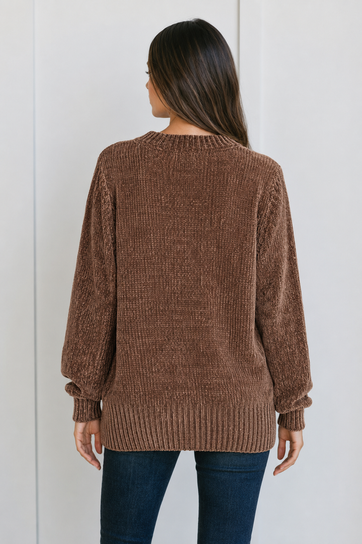Zen Chenille Rib Sweater (Cedar Brown)