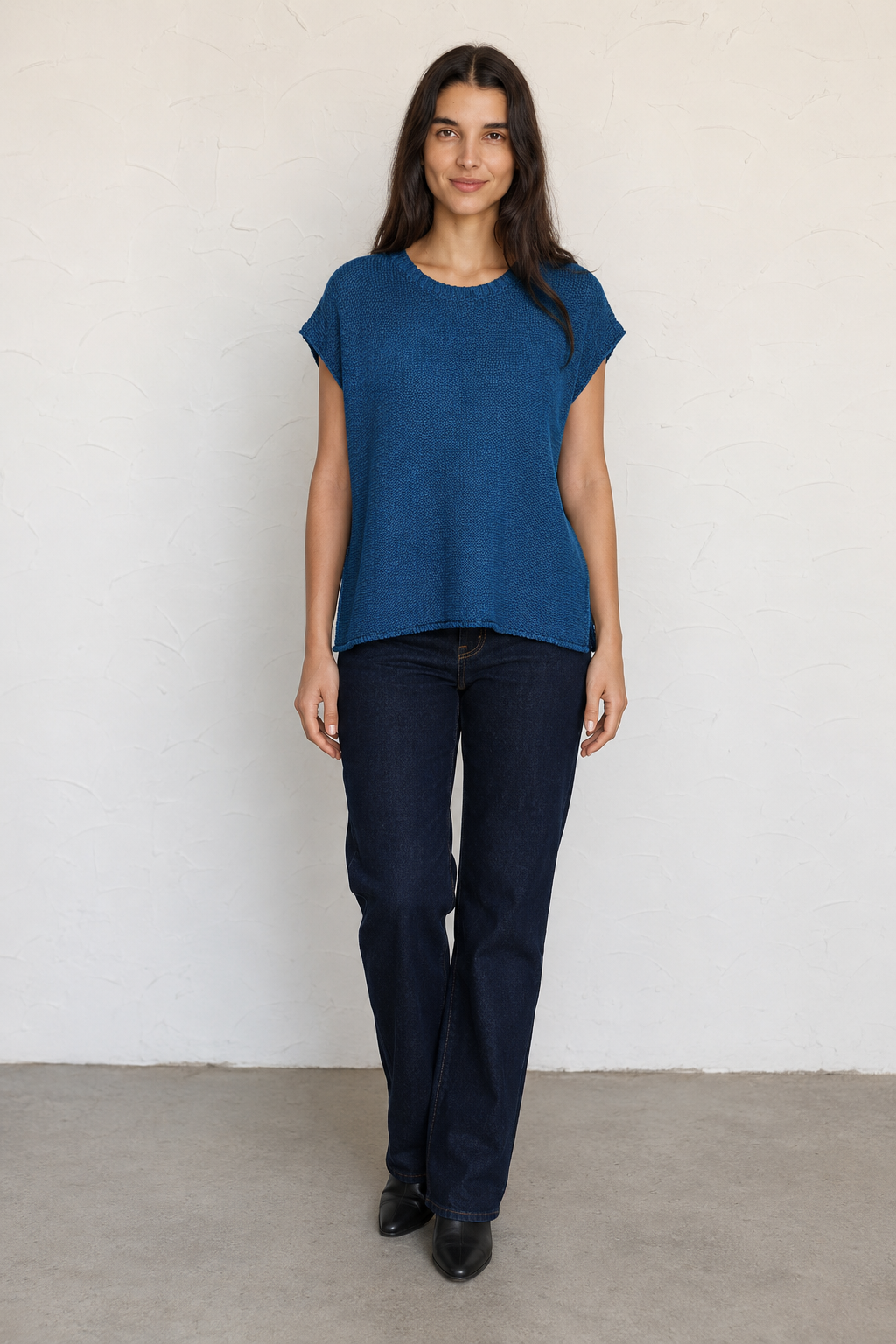 Zen Knit Sweater Tee (Classic Blue)