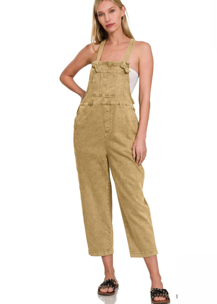 Zen Washed Twill Overalls (Light Camel)