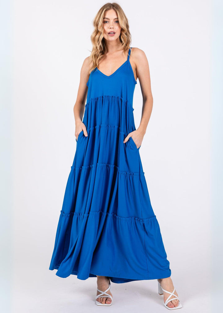 Zen Pocket Maxi Dress (Ocean Blue)