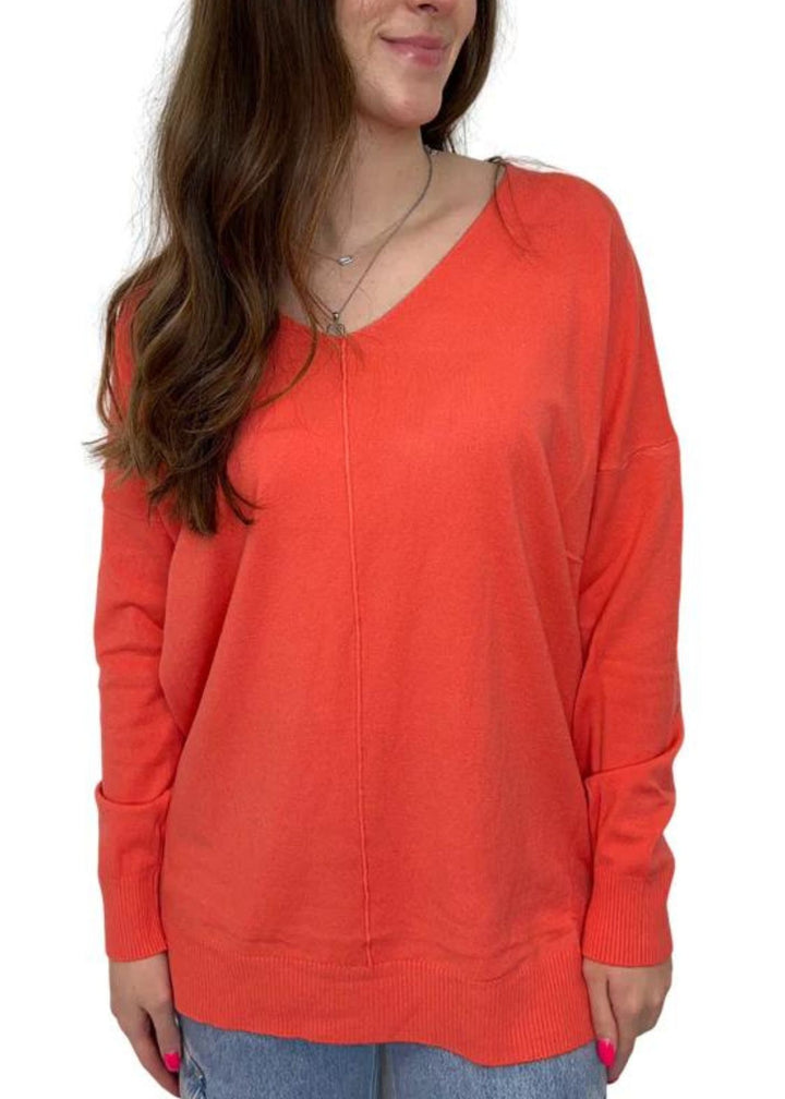 Comfy As Can Be Sweater (Bright Melon)