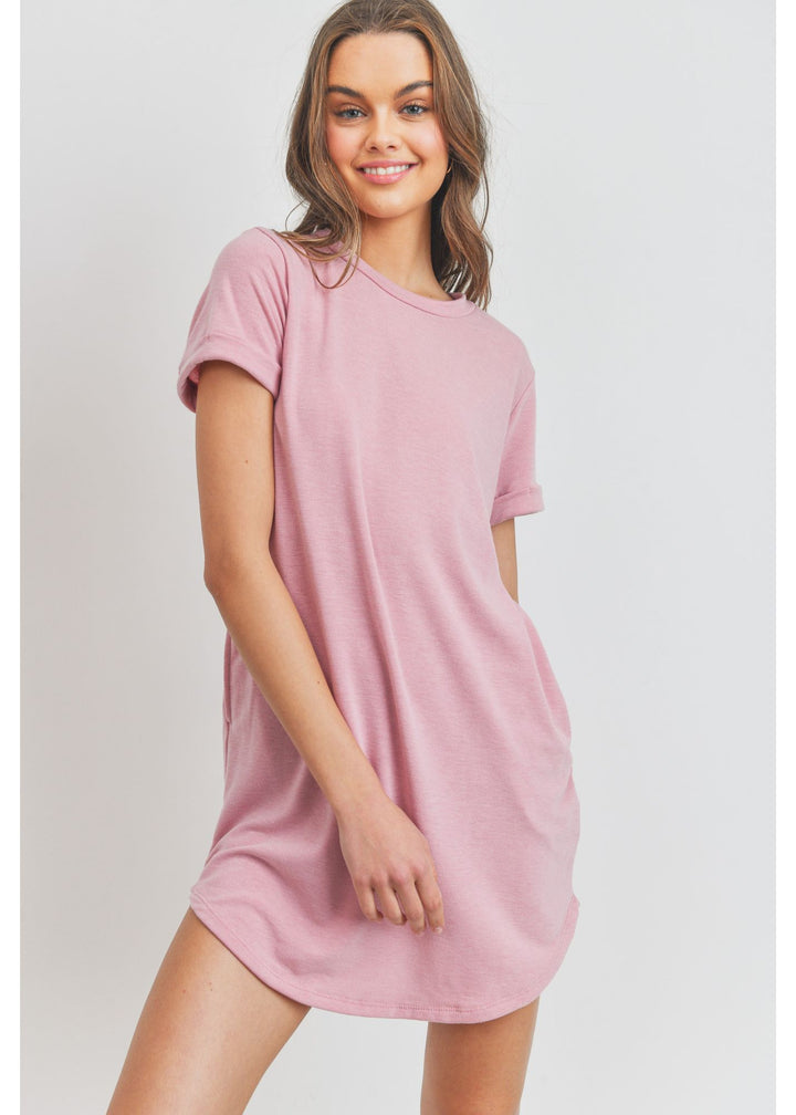 Cherish T-Shirt Dress (Mauve)