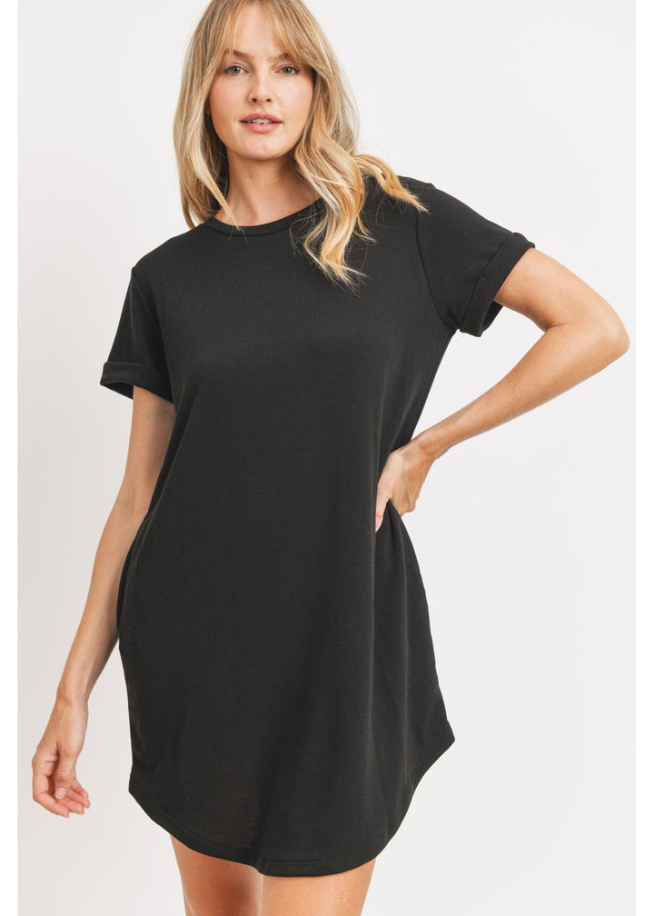 Cherish T-Shirt Dress (Black)