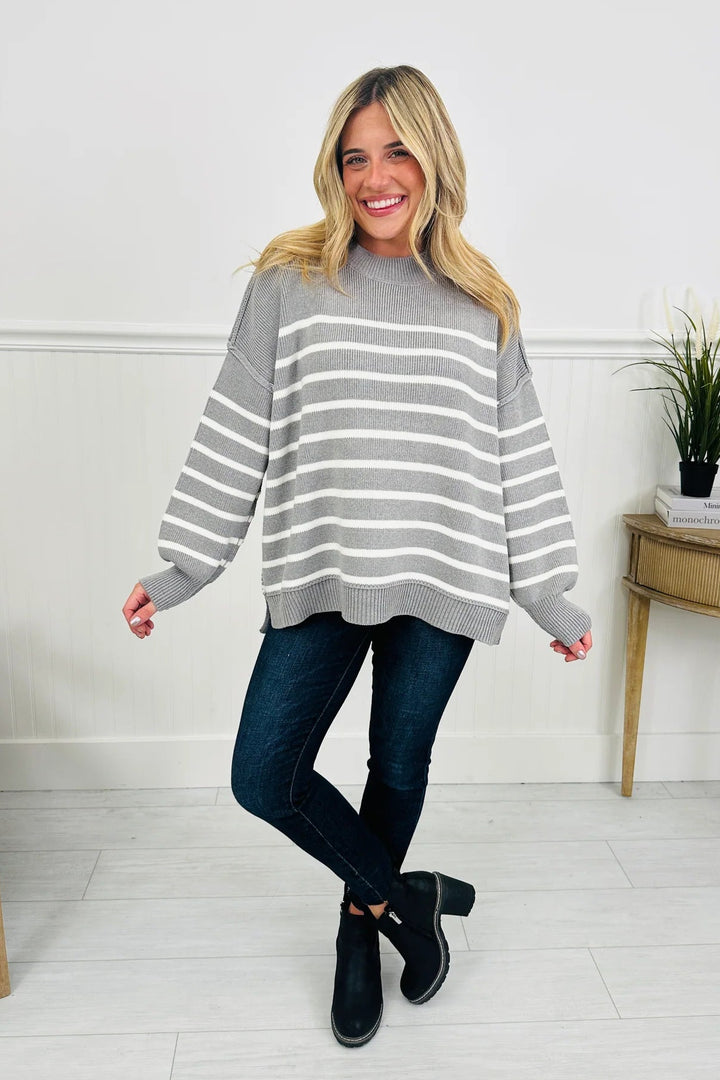 Zen Striped Arthur Sweater (Heather Grey)