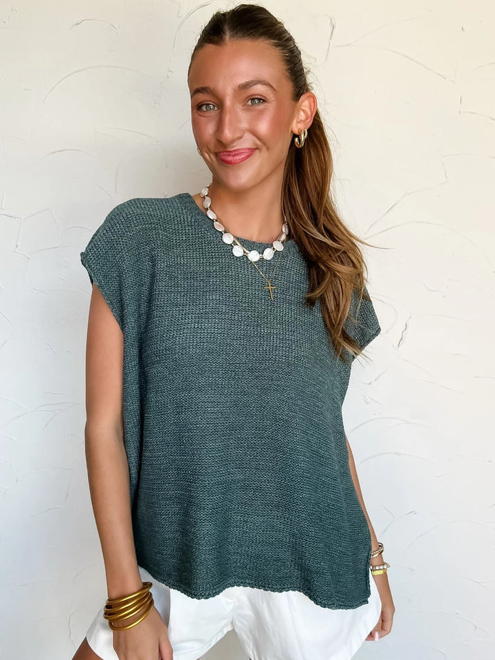 Zen Knit Sweater Tee (Ash Jade)
