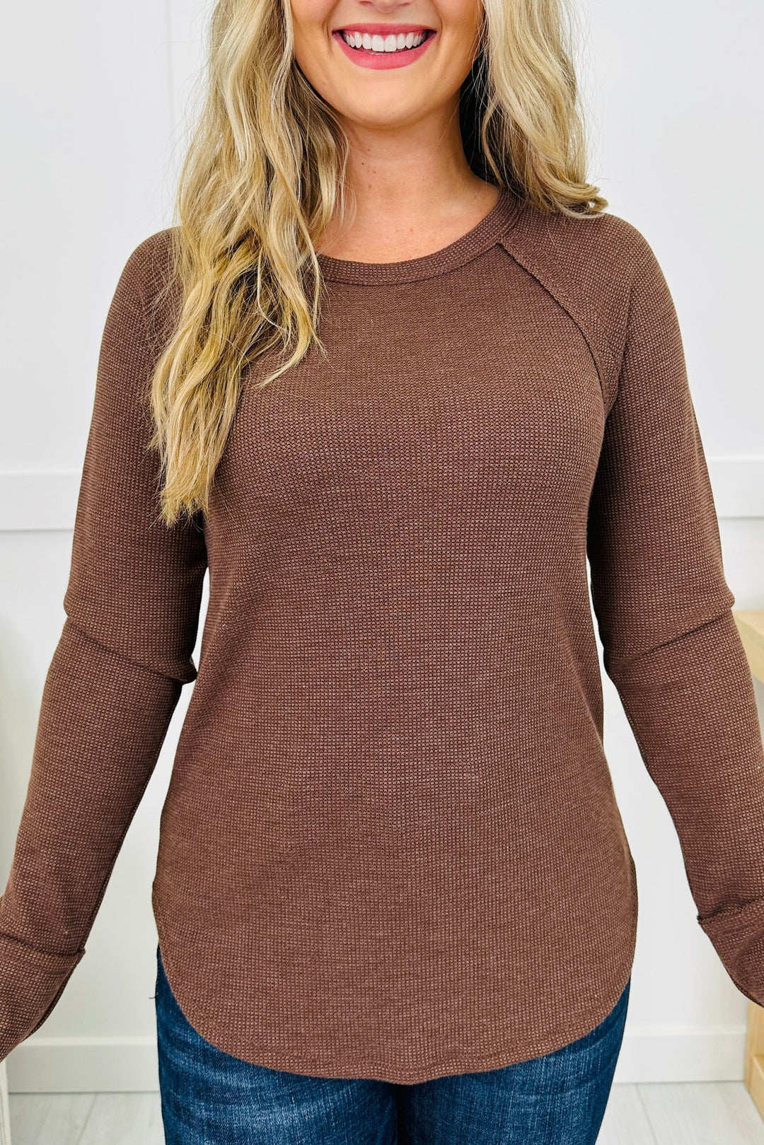 Zen Baby Waffle Long Sleeve Tee  (Brown)