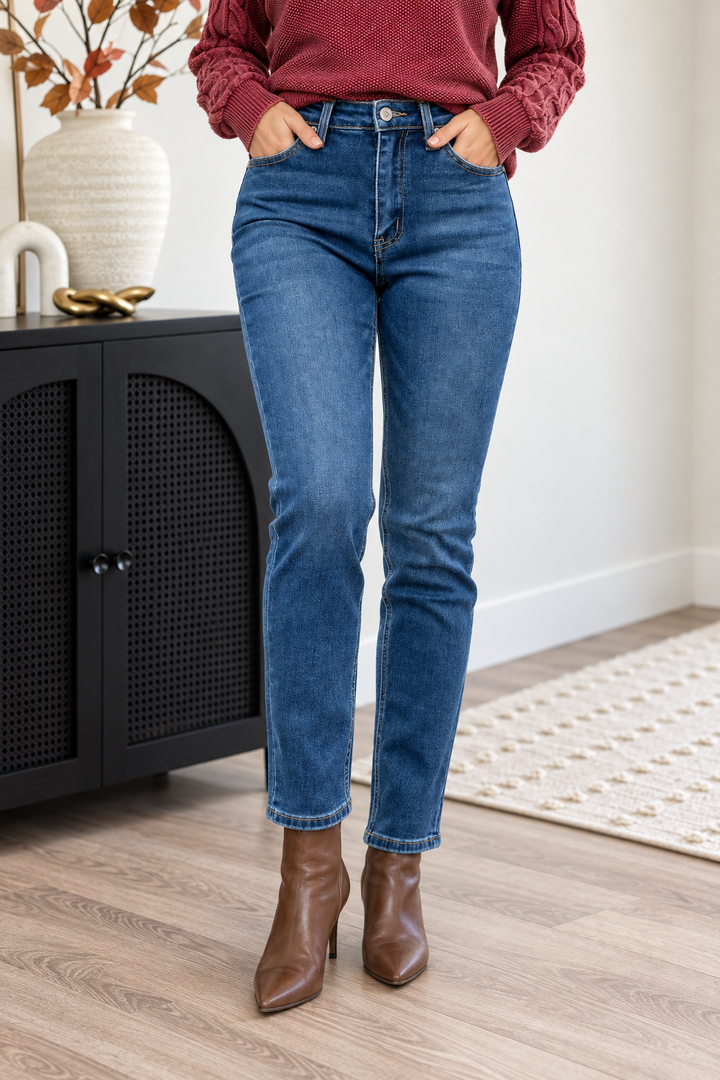 Kancan Adaline Slim Leg Jean (Dark Wash)