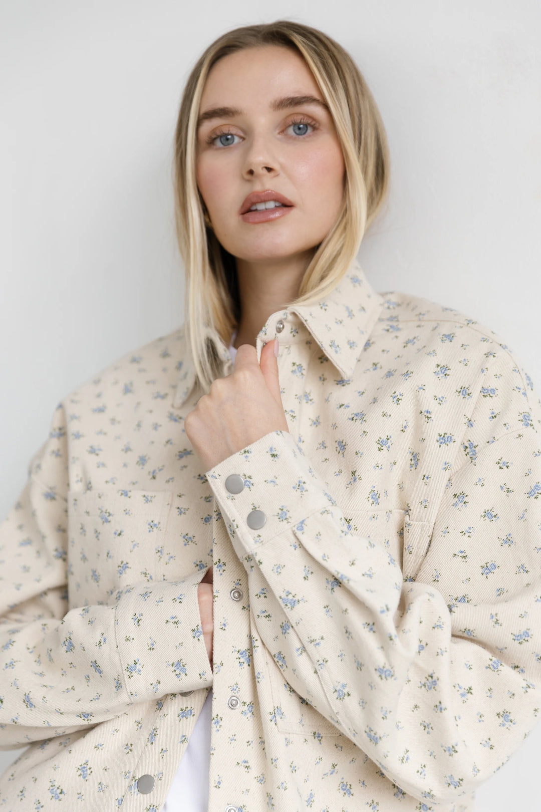 Brunette The Label Shania Jacket (Cream/Blue)