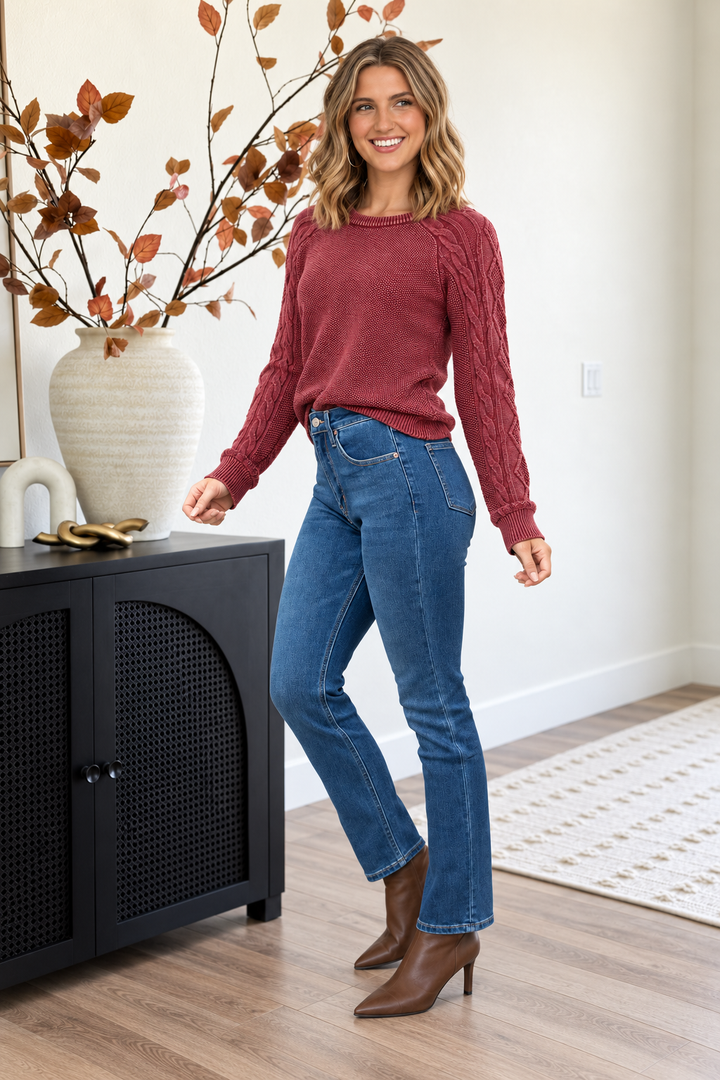 Kancan Adaline Slim Leg Jean (Dark Wash)