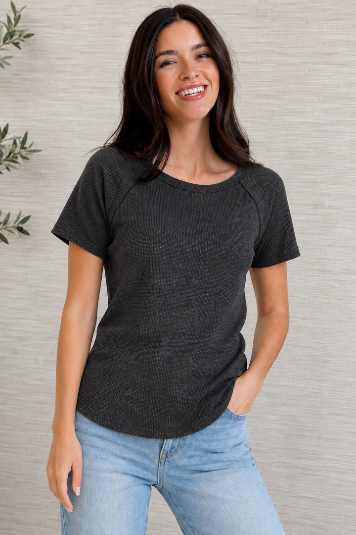 Zen Everyday Waffle Tee (Charcoal)