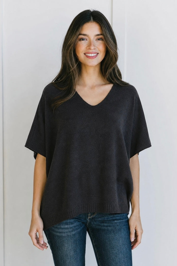 Zen Brushed Sweater Tee (Black)