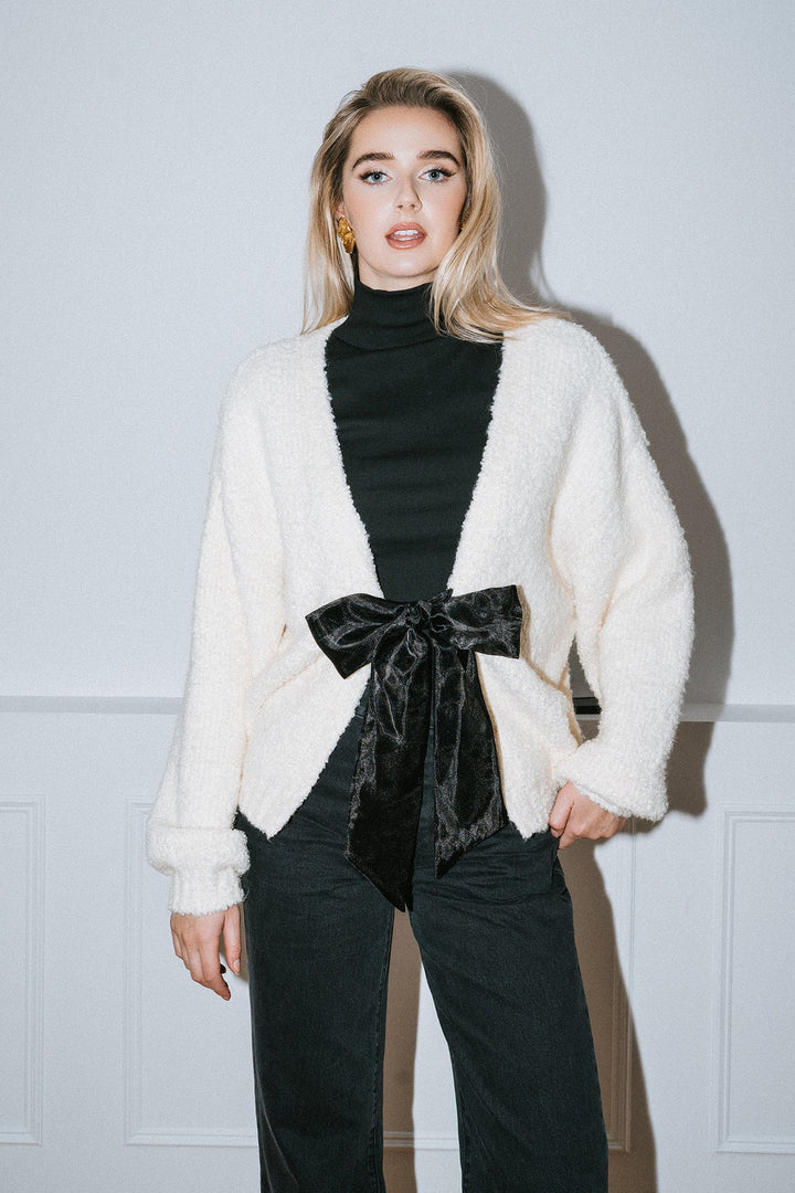 Brunette The Label Elsa Bow Cardigan