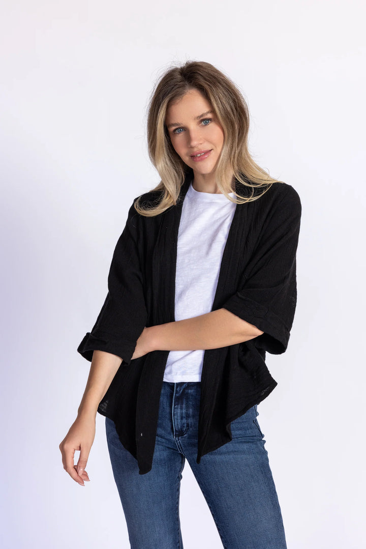 Meo Linen Savona Cardigan (Black)