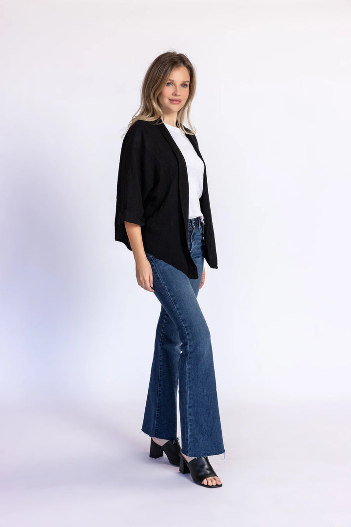 Meo Linen Savona Cardigan (Black)