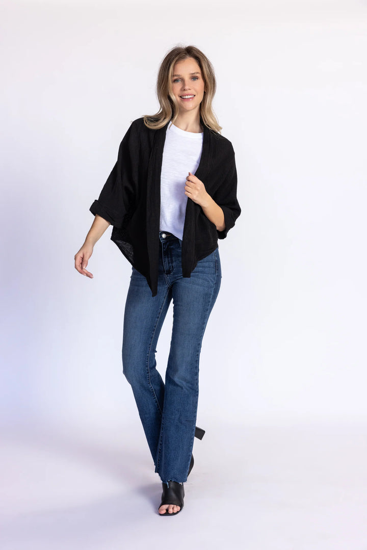 Meo Linen Savona Cardigan (Black)