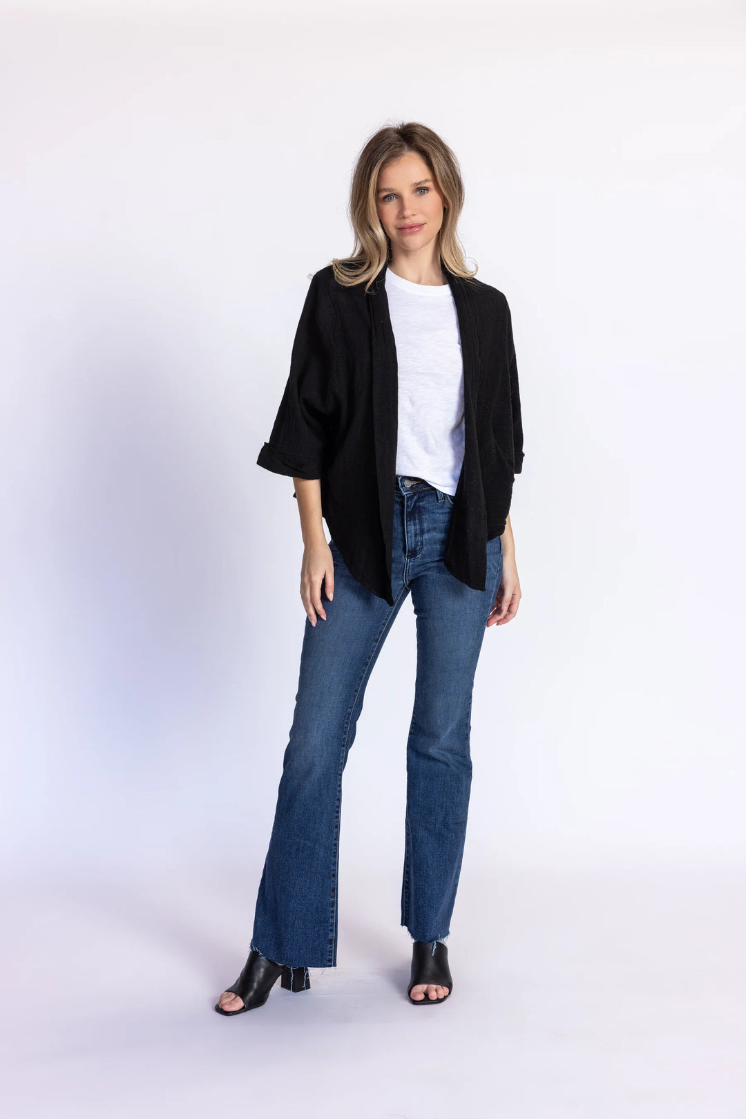 Meo Linen Savona Cardigan (Black)