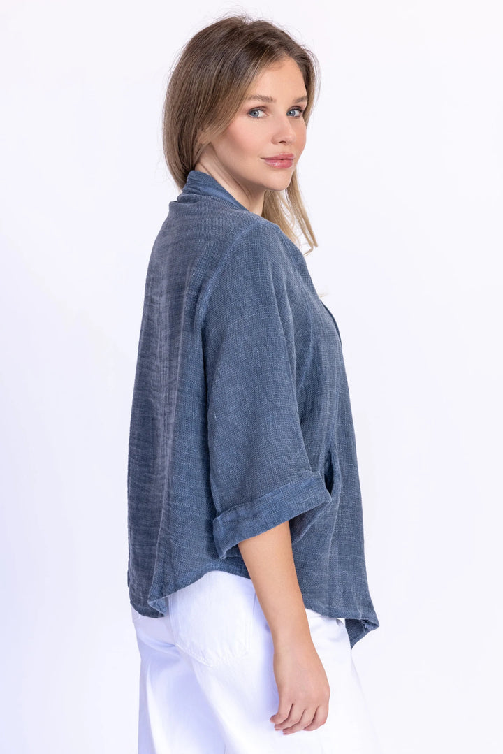 Meo Linen Savona Cardigan (Navy)