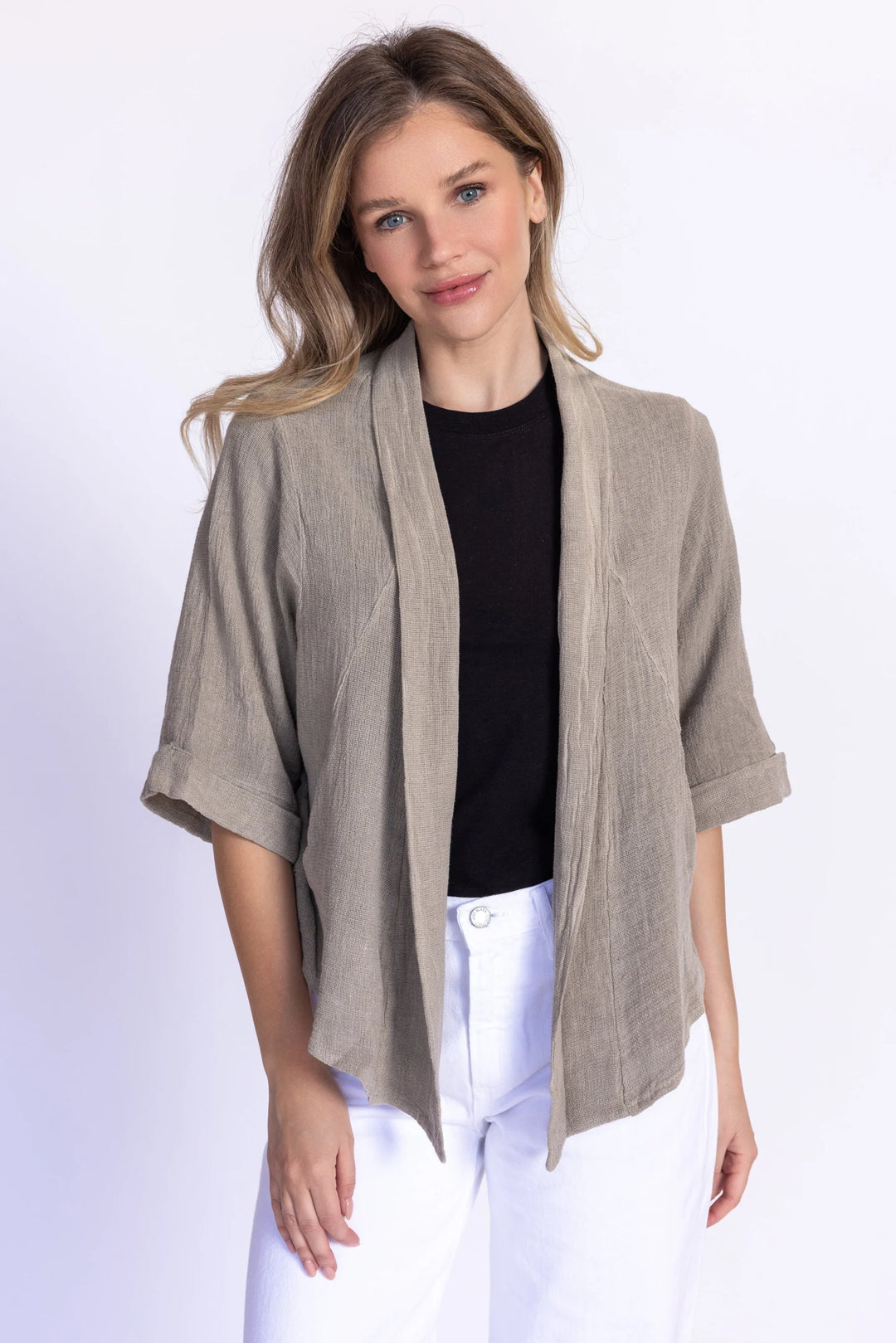 Meo Linen Savona Cardigan (Taupe)