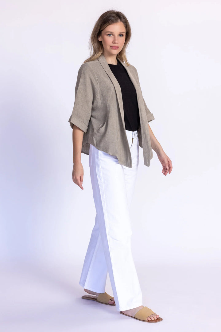 Meo Linen Savona Cardigan (Taupe)