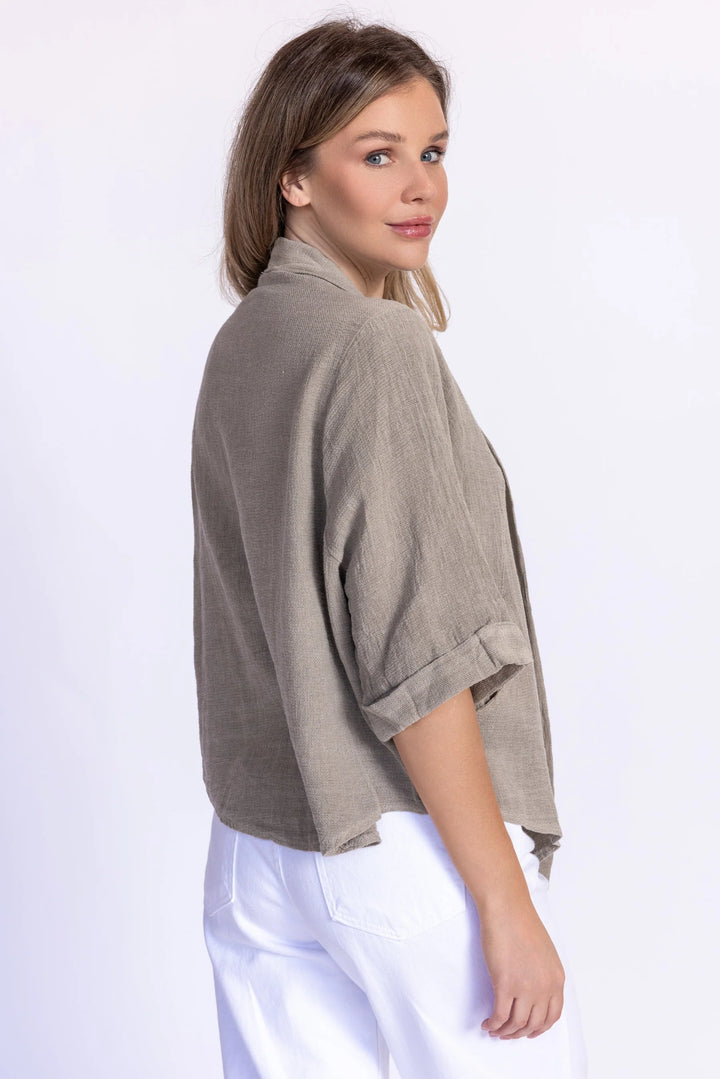 Meo Linen Savona Cardigan (Taupe)