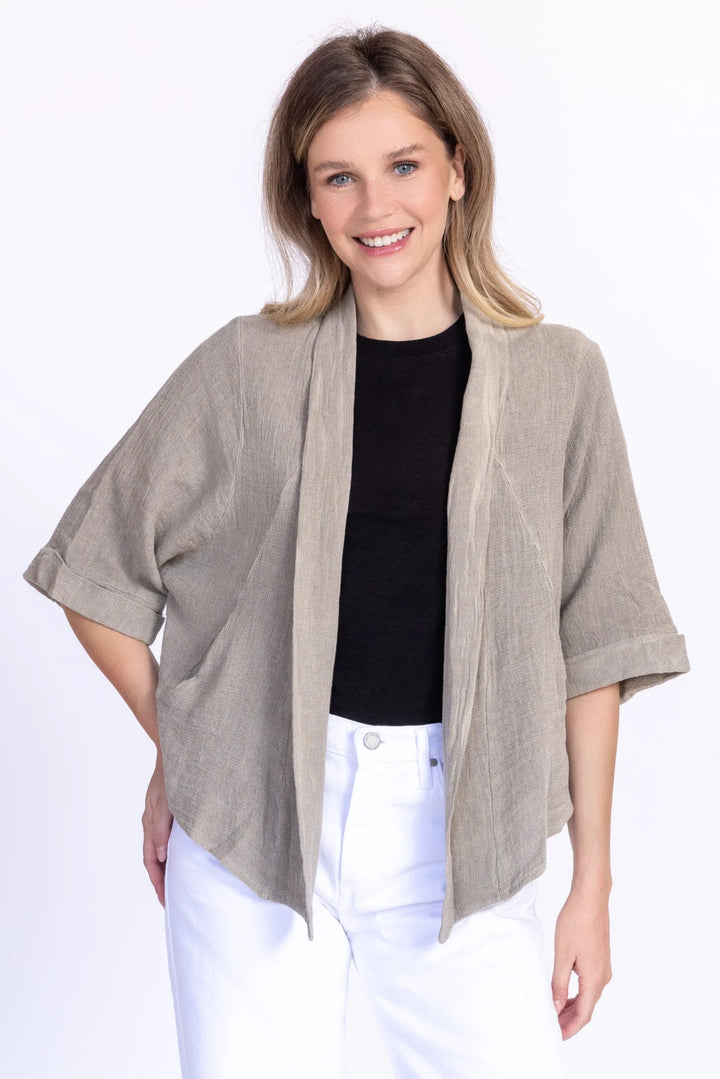 Meo Linen Savona Cardigan (Taupe)
