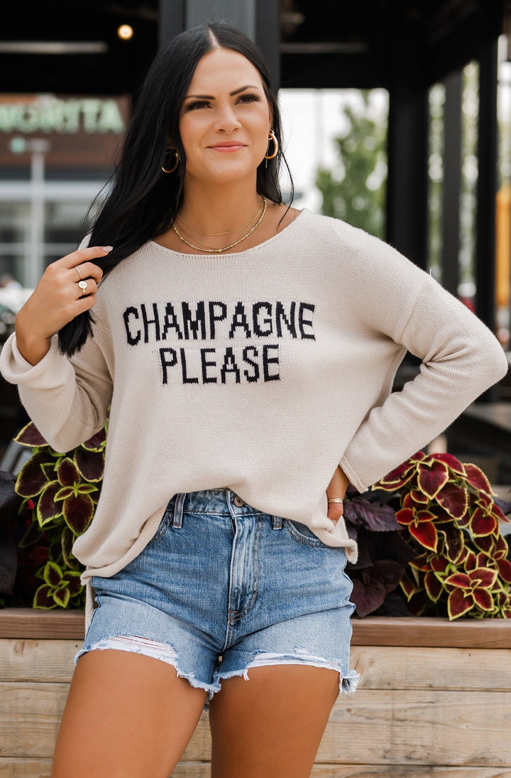 My Cozy Champagne Please Sweater (Beige)