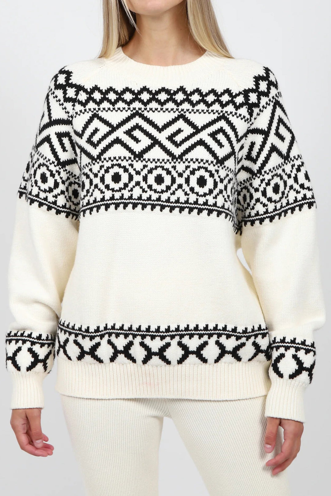 Brunette The Label Fair Isle Knit Sweater (Cream)