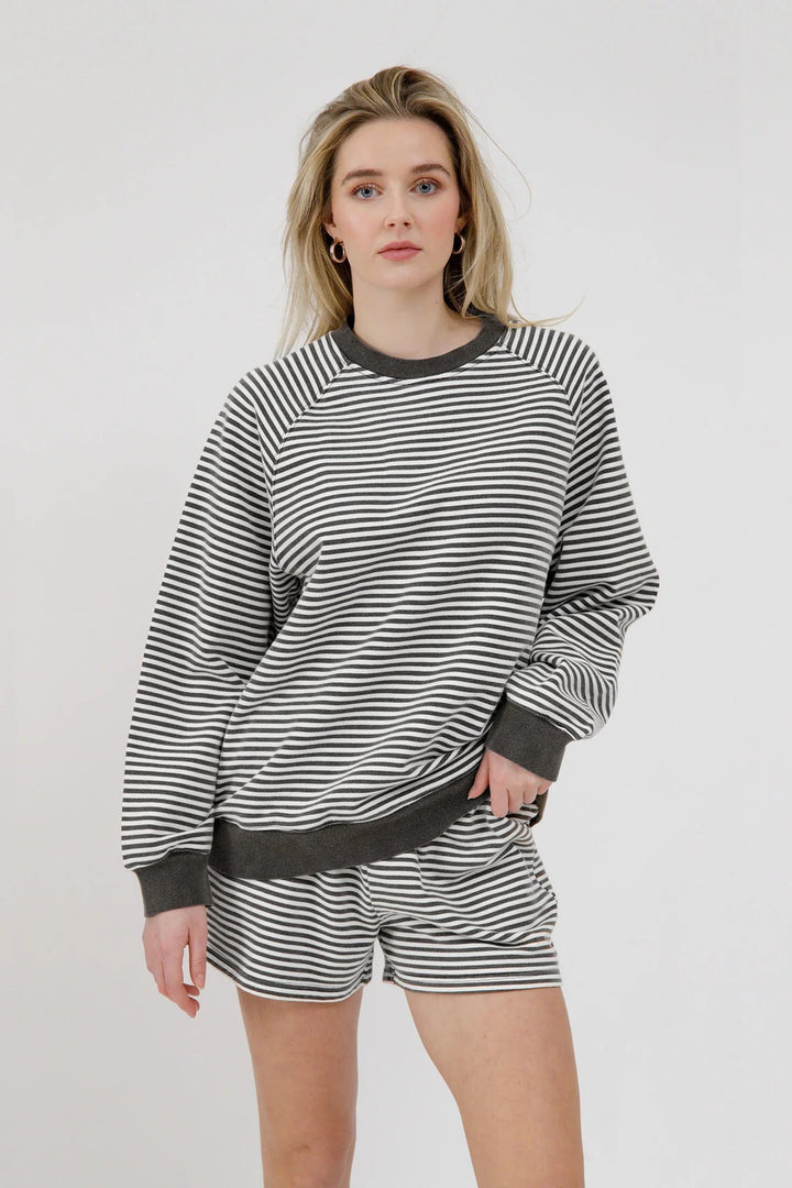 Brunette The Label Mini Stripe Crew Neck