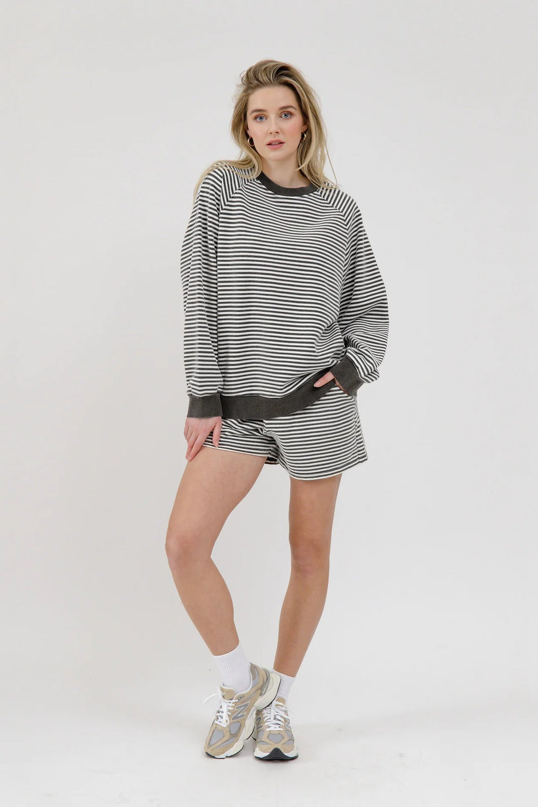 Brunette The Label Mini Stripe Crew Neck