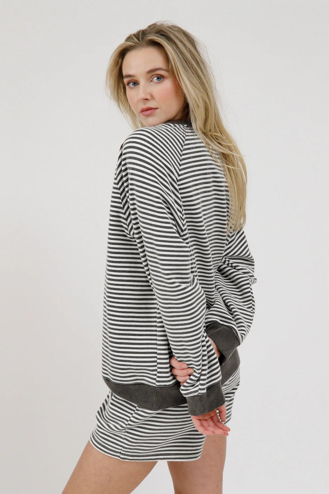 Brunette The Label Mini Stripe Crew Neck