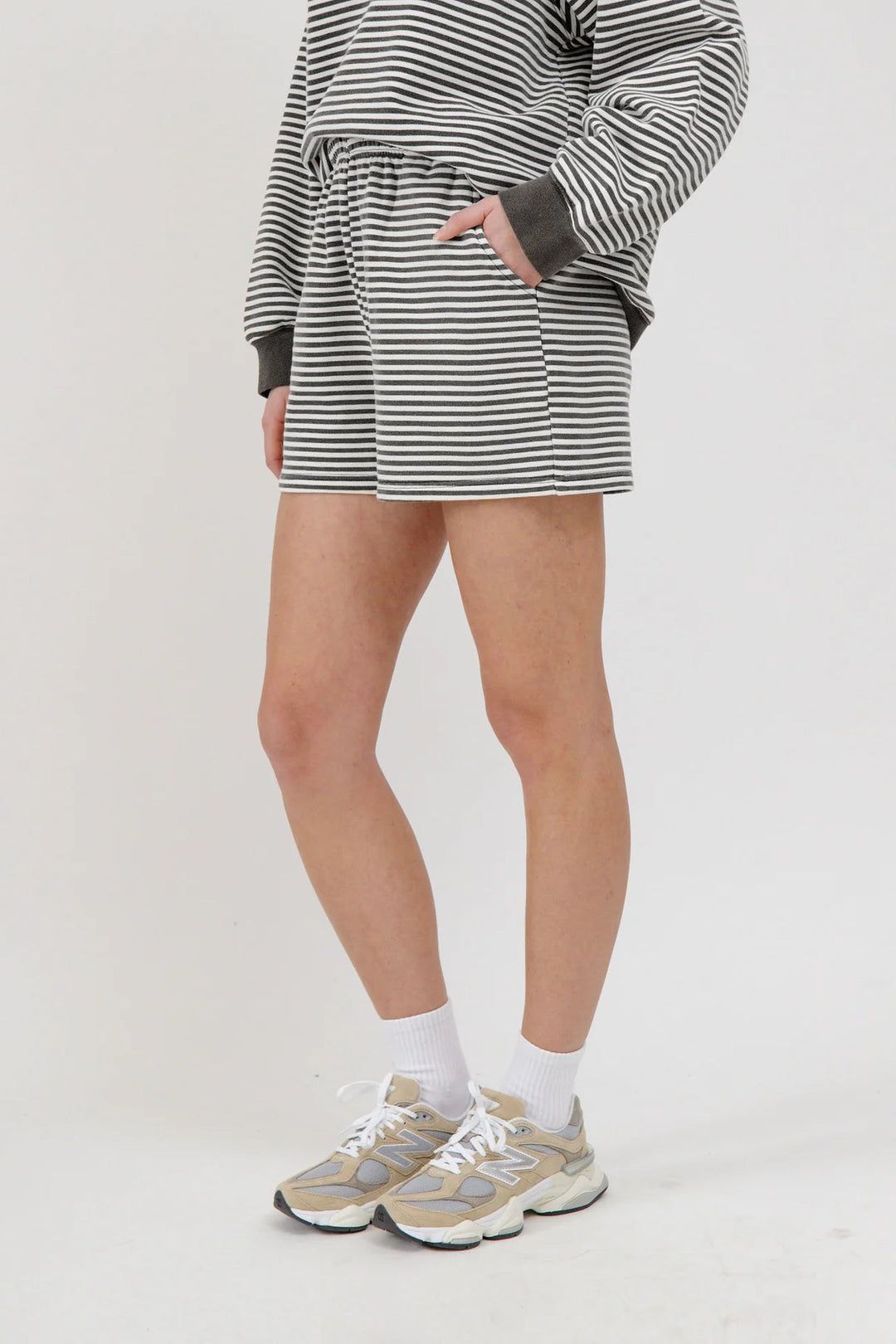 Brunette The Label Mini Striped Core Shorts