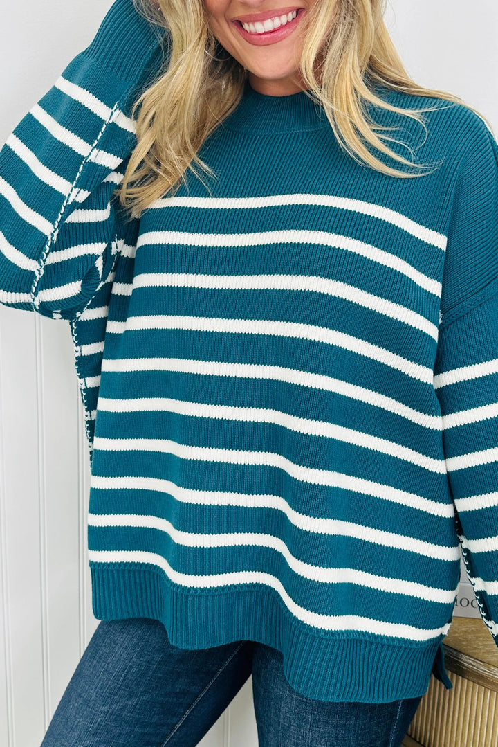 Zen Striped Arthur Sweater (Teal)