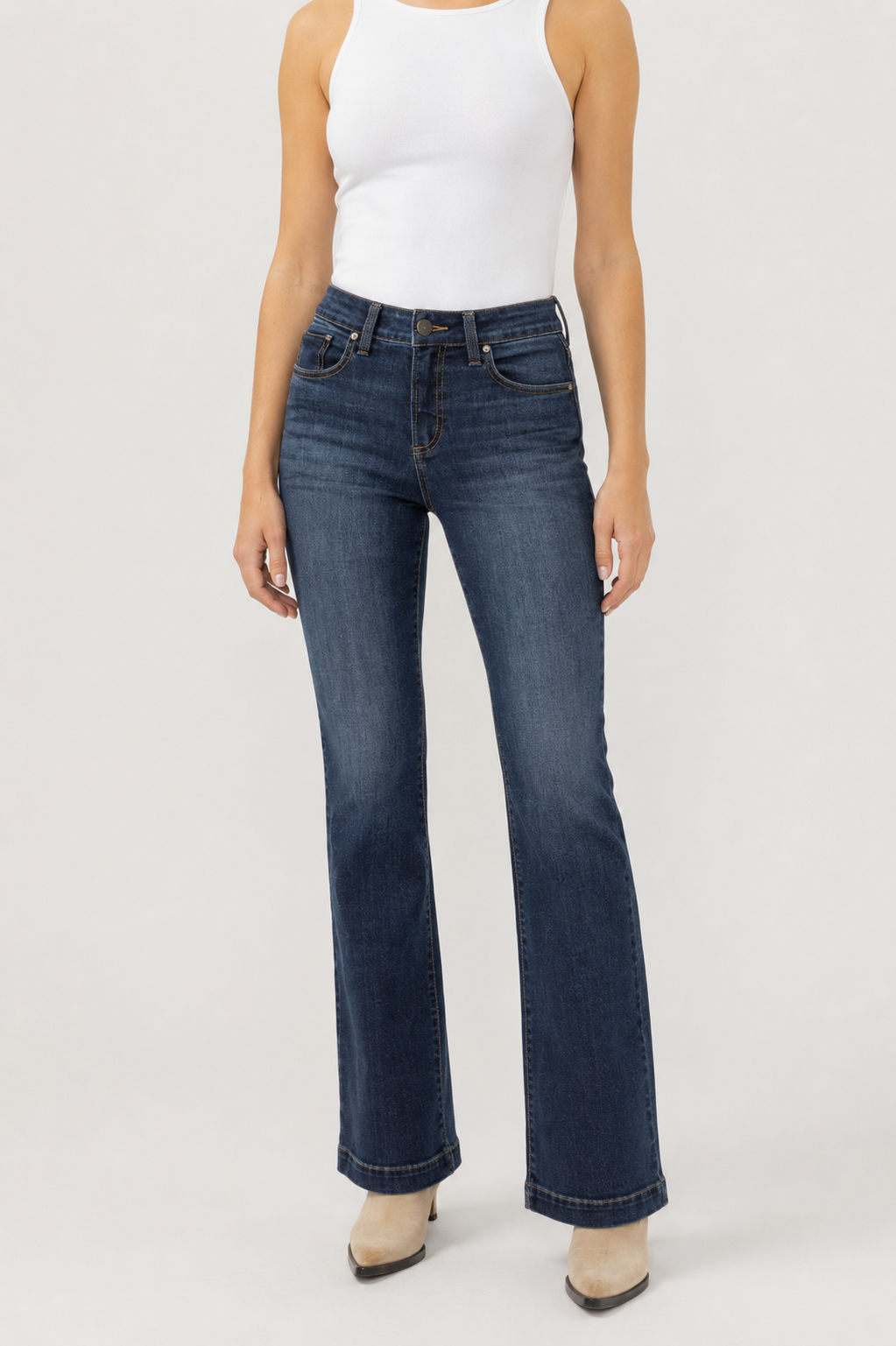 Silver Avery Luxe Stretch Trouser (Dark Wash) - 33"