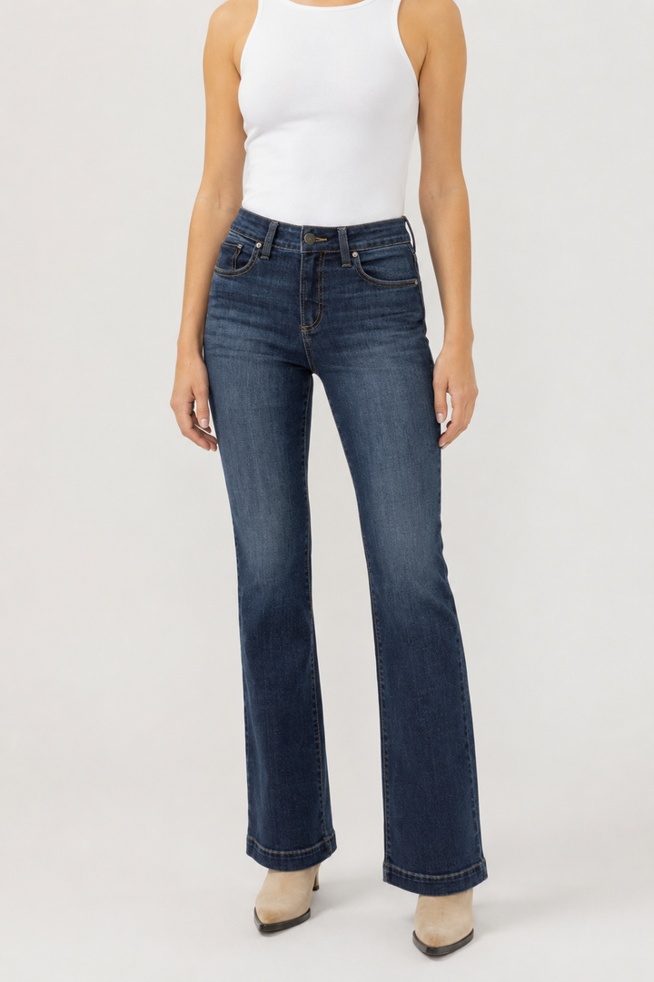 Silver Avery Luxe Stretch Trouser (Dark Wash) - 33"