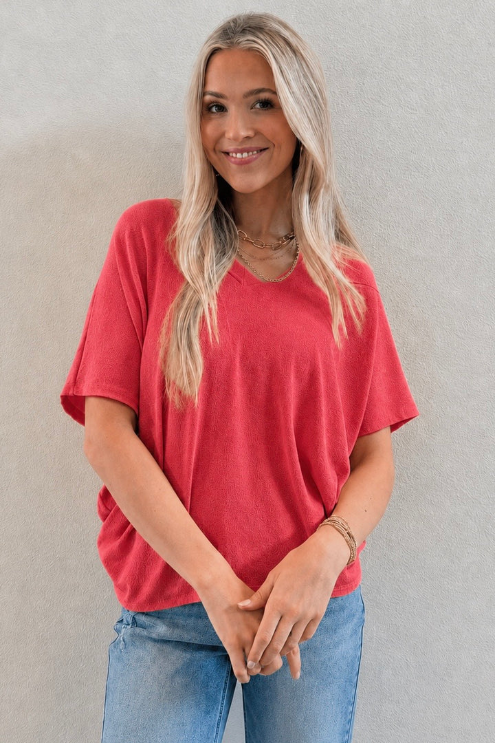 Jolie Slouchy Dolman Tee (Coral)