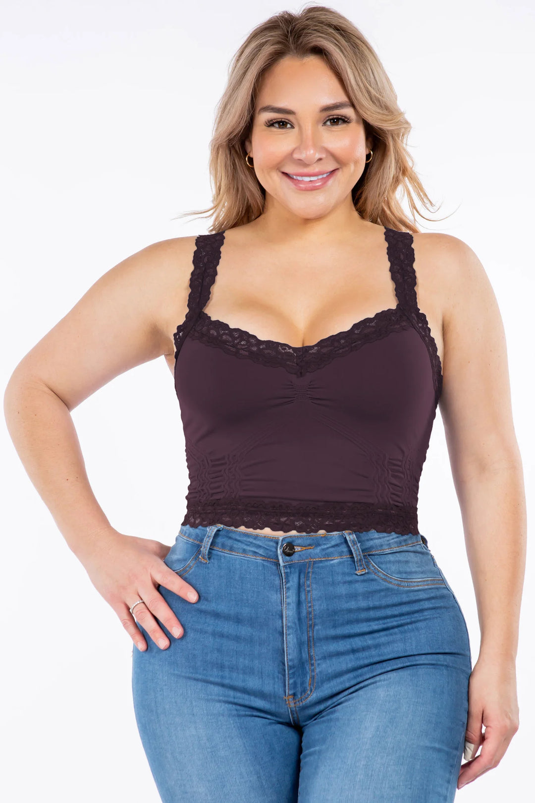 M Rena Lace Crop Cami - Plus Size (10 colours)