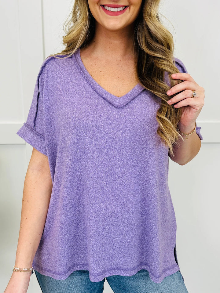 Zen Hacci Knit V Tee (Lavender)