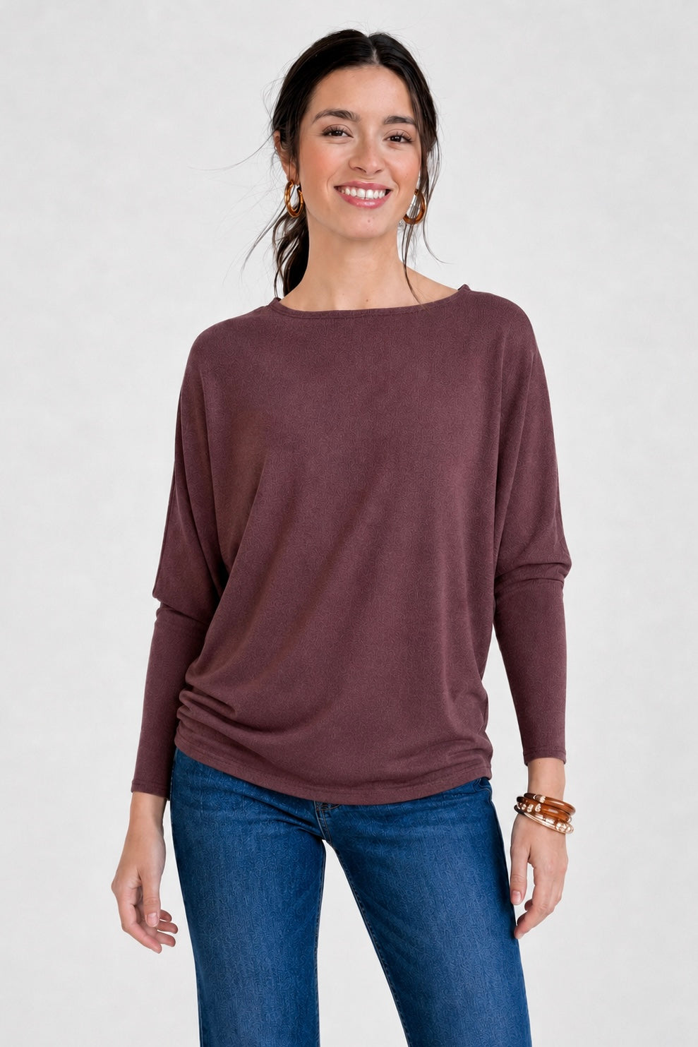 Jolie All Day Slouch Top (Raisin)