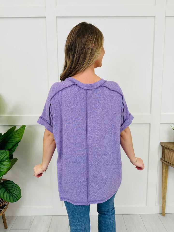 Zen Hacci Knit V Tee (Lavender)