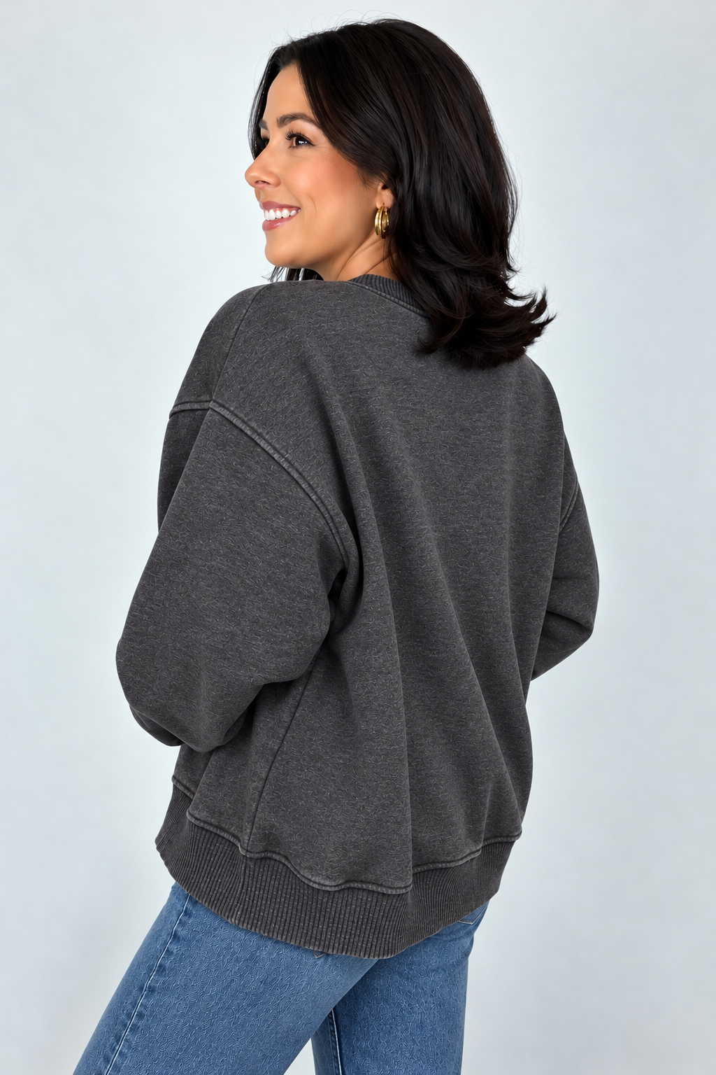 Zen Oversized Fleece Sweatshirt (Black)