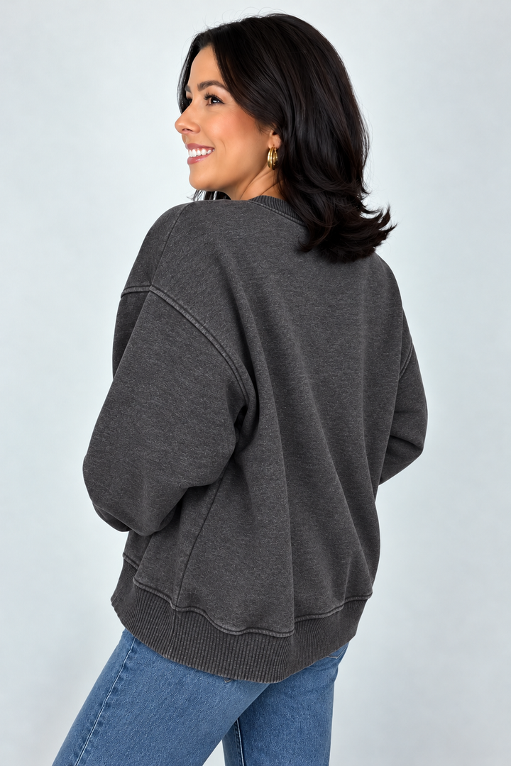 Zen Oversized Fleece Sweatshirt (Black)