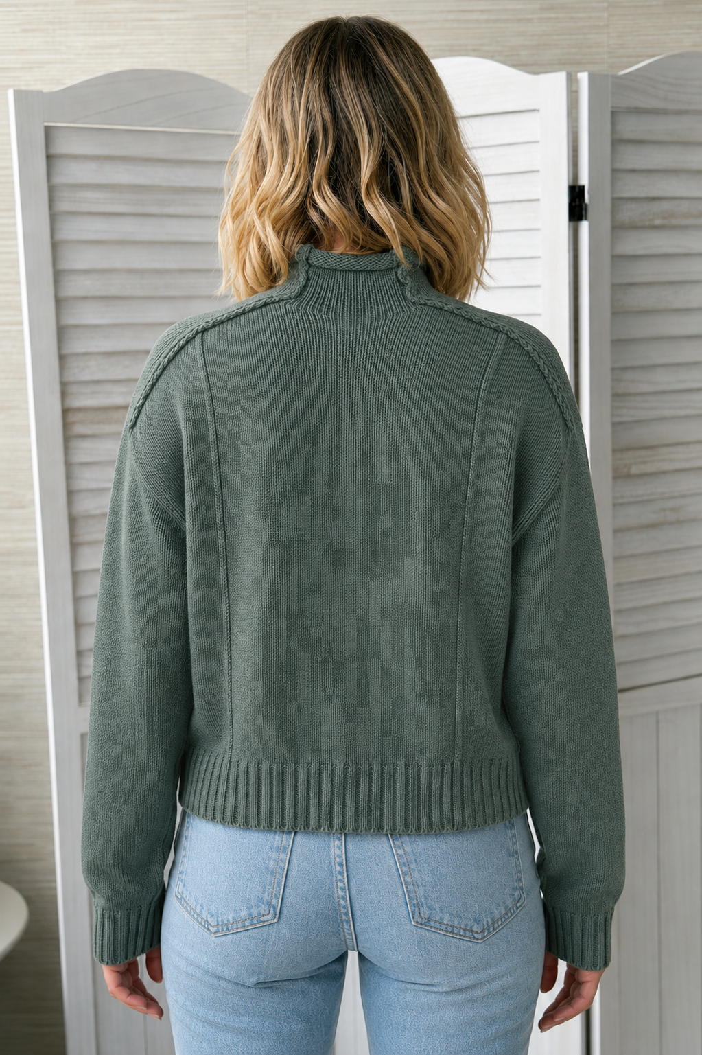 Zen Iris Knit Sweater (Ash Jade)