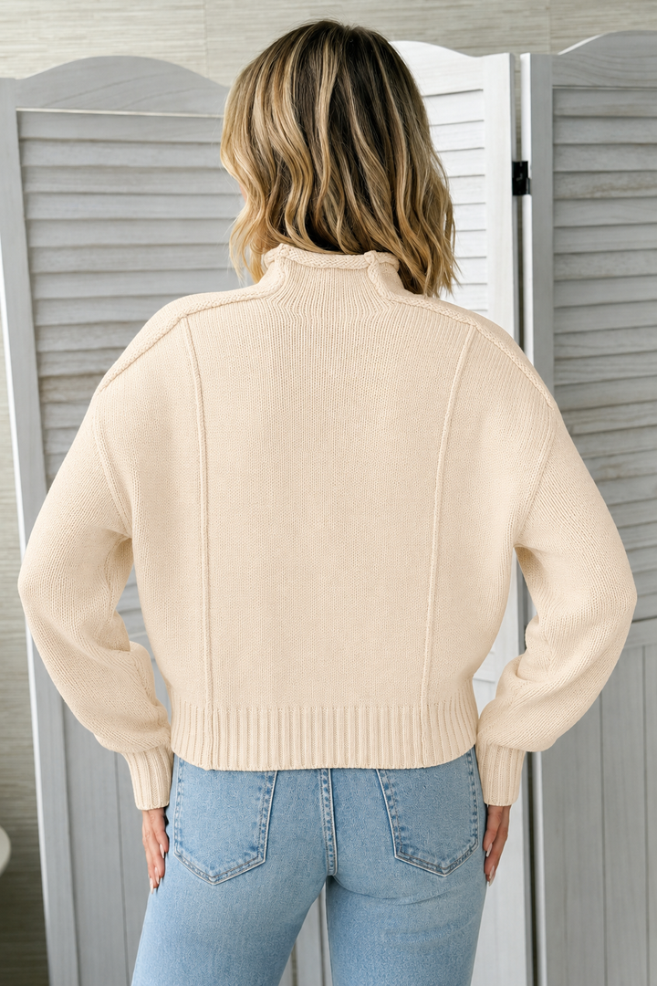 Zen Iris Knit Sweater (Light Beige)