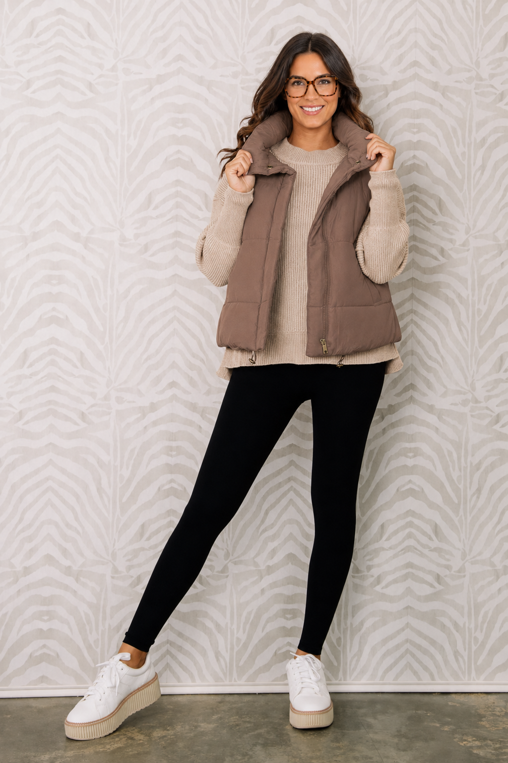 Zen Puffer Vest (Brown)