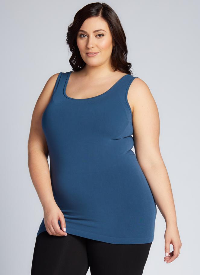 Bamboo Plus Size Scoop Tank  (8 colours)