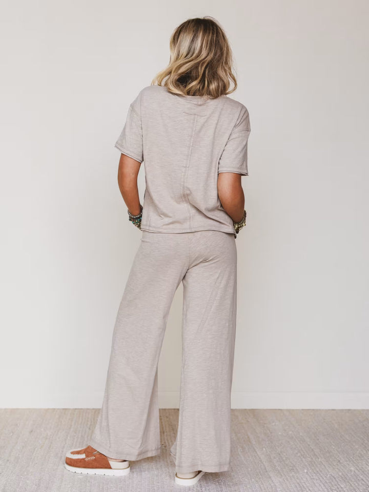 Zen Cotton Slub Lounge Set (Ash Mocha)
